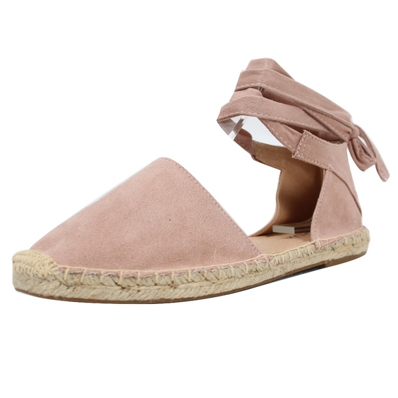 Size 8 Mauve Crochet Espadrille Ankle Wrap Tie - Picture 2 of 4